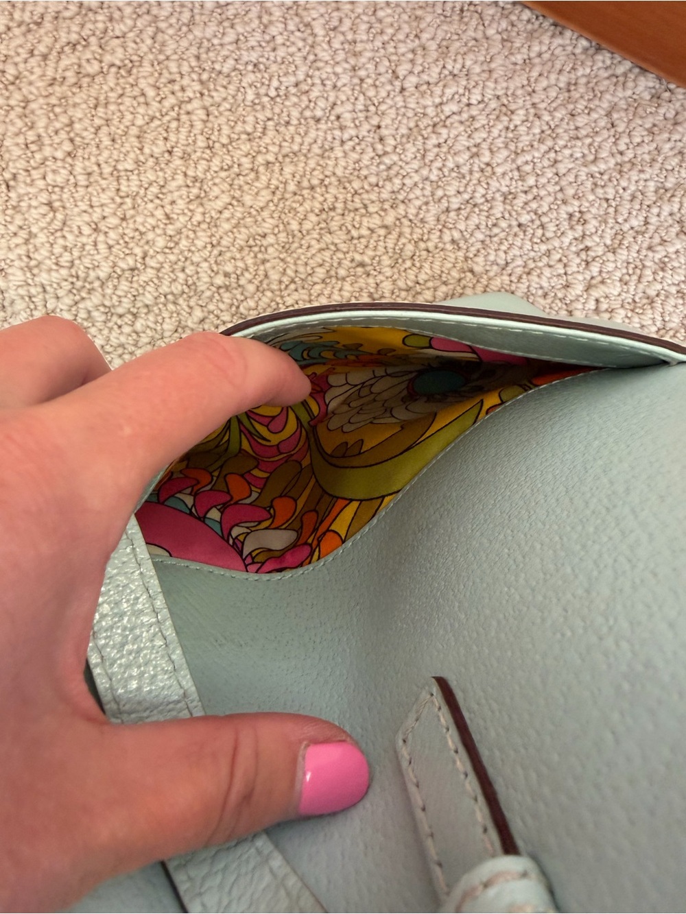 Kate Spade Light Blue Leather Handbag - Picture 6 of 13